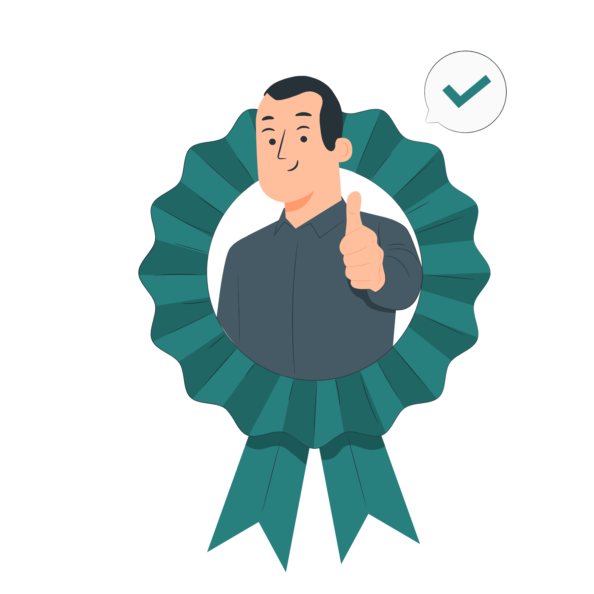 Diagram showing a business process outsourcing flow