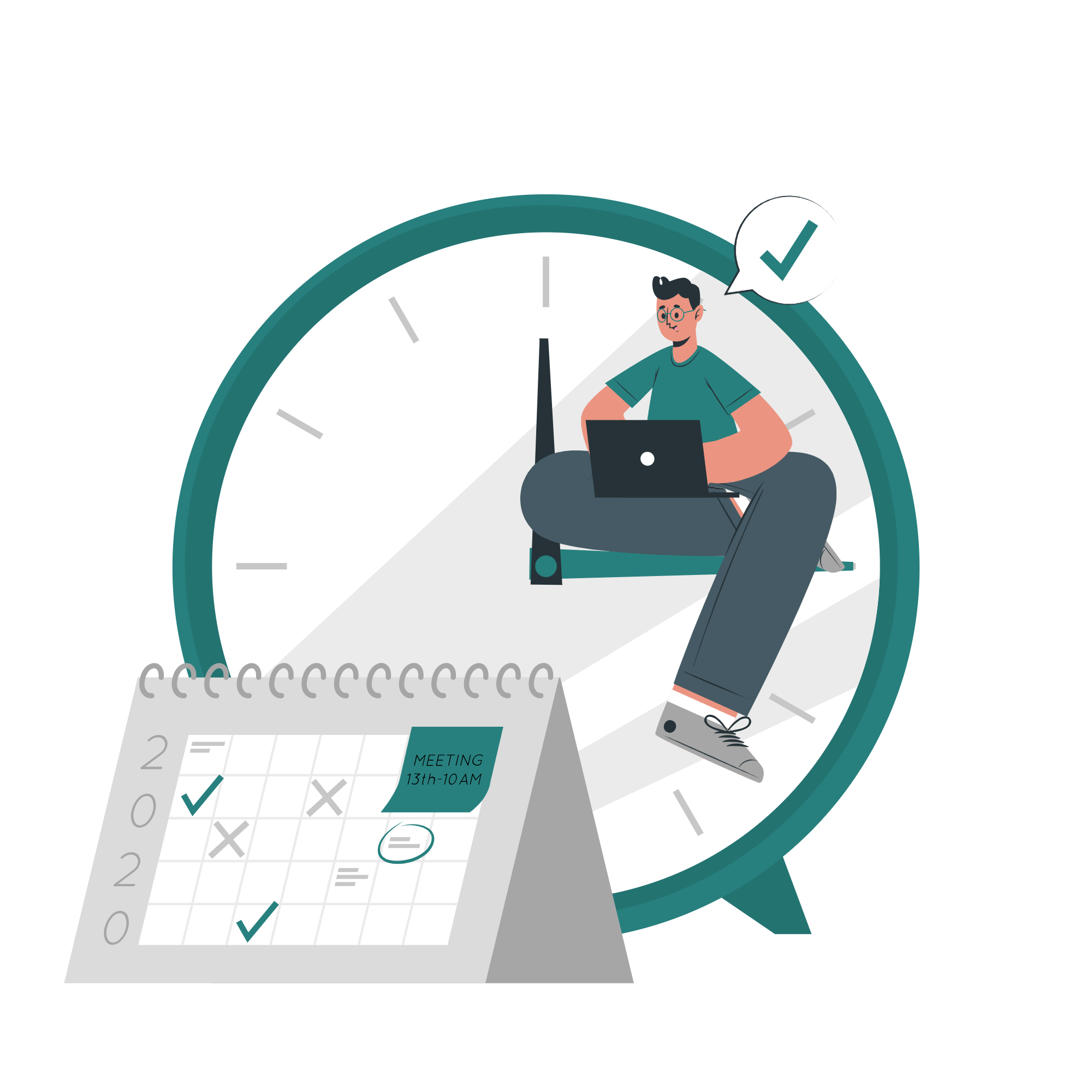 A professional full-time employee at a desk